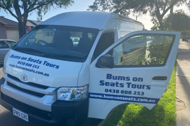 a van parked on the side of a road