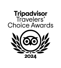 Tripadvisor Travelers' Choice Awards 2024 logo with owl symbol.