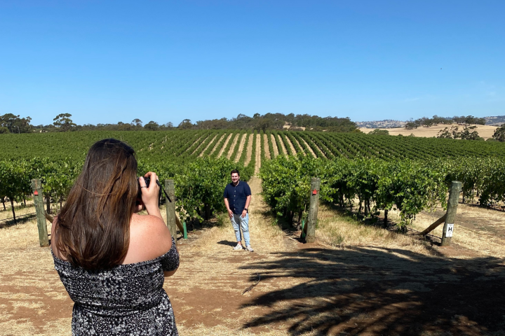 Taking photos in the vineyards