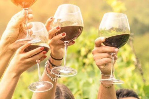 a close up of a person holding a wine glass