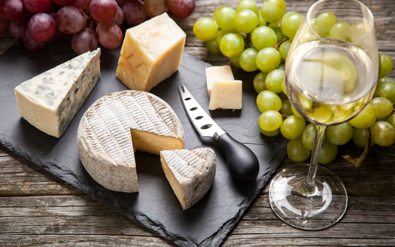 food on a wooden cutting board